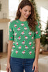 Abstract Dog Pattern Round Neck Short Sleeve Sweater