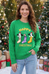 Abstract Embroidered Patch Applique Art Inspired Pullover Sweater