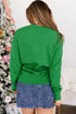 Abstract Embroidered Patch Applique Art Inspired Pullover Sweater