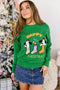 Abstract Embroidered Patch Applique Art Inspired Pullover Sweater
