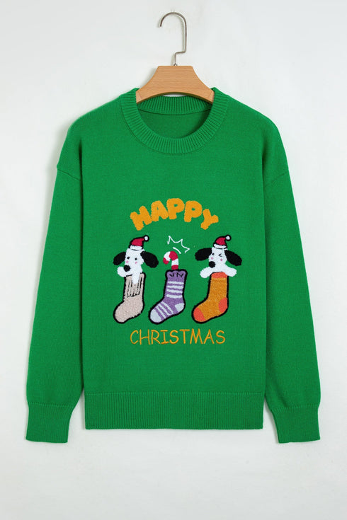 Abstract Embroidered Patch Applique Art Inspired Pullover Sweater