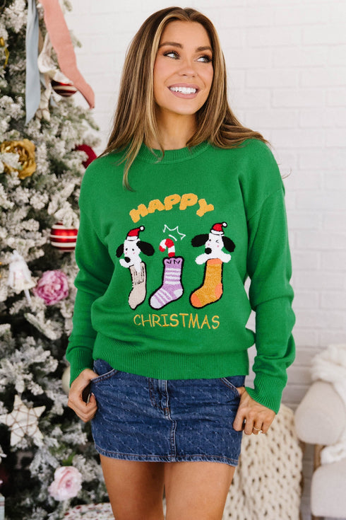 Abstract Embroidered Patch Applique Art Inspired Pullover Sweater