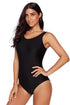 Abstract Etched Print Scoop Neck One Piece Swimsuit