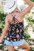 Abstract Feather Print Scoop Neck Tank Top