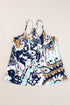 Abstract Feather Print Scoop Neck Tank Top