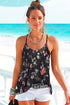 Abstract Feather Print Scoop Neck Tank Top