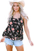 Abstract Feather Print Scoop Neck Tank Top