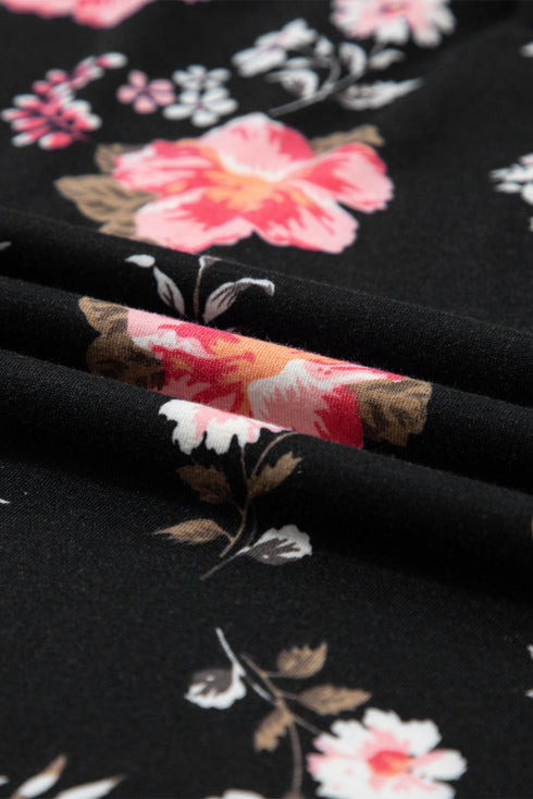 Abstract Feather Print Scoop Neck Tank Top
