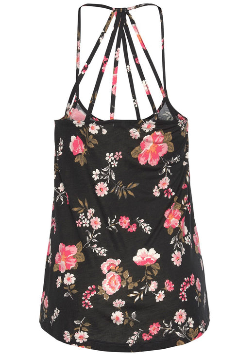 Abstract Feather Print Scoop Neck Tank Top