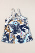 Abstract Feather Print Scoop Neck Tank Top