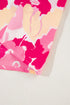 Abstract Floral Balloon Sleeve Button Down Shirt