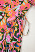 Abstract Floral Flutter Sleeve High Low Wrap Dress