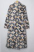 Abstract Floral Print A Line Split Neck Maxi Dress
