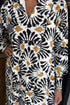 Abstract Floral Print A Line Split Neck Maxi Dress