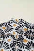 Abstract Floral Print A Line Split Neck Maxi Dress