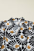Abstract Floral Print A Line Split Neck Maxi Dress
