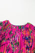 Abstract Floral Print Pleated H Line Mini Dress