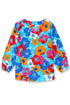 Abstract Floral Print V Neck Three Quarter Sleeve Blouse
