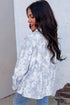 Abstract Fuzzy Collar Patch Pocket Long Sleeve Tunic Jacket