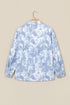 Abstract Fuzzy Collar Patch Pocket Long Sleeve Tunic Jacket