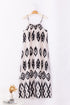 Abstract Geometric Pattern Sleeveless Flowy Maxi Dress