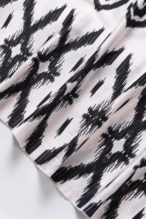 Abstract Geometric Pattern Sleeveless Flowy Maxi Dress