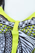 Abstract Geometric Print Ruched Bust One Piece Swimsuit