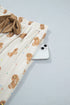 Abstract Gingerbread Print Paneled Long Sleeve Two Piece Lounge Set