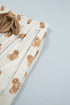 Abstract Gingerbread Print Paneled Long Sleeve Two Piece Lounge Set