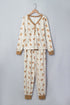 Abstract Gingerbread Print Paneled Long Sleeve Two Piece Lounge Set