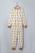Abstract Gingerbread Print Paneled Long Sleeve Two Piece Lounge Set