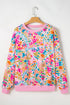 Abstract Graphic Print Crew Neck Long Sleeve Sweatshirt