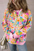 Abstract Graphic Print Crew Neck Long Sleeve Sweatshirt