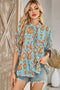 Abstract Ikat Print Short Sleeve Button Down Shirt