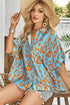 Abstract Ikat Print Short Sleeve Button Down Shirt