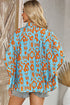 Abstract Ikat Print Short Sleeve Button Down Shirt