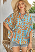 Abstract Ikat Print Short Sleeve Button Down Shirt