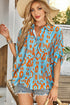 Abstract Ikat Print Short Sleeve Button Down Shirt