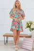 Abstract Lace-up High Waist Buttoned Mini Dress