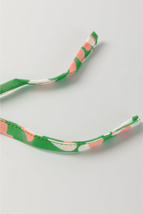 Abstract Leopard Print Tie Front Flutter Sleeve Blouse