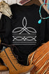Abstract Linear Graphic Print Relaxed Crewneck Sweatshirt