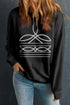 Abstract Linear Graphic Print Relaxed Crewneck Sweatshirt