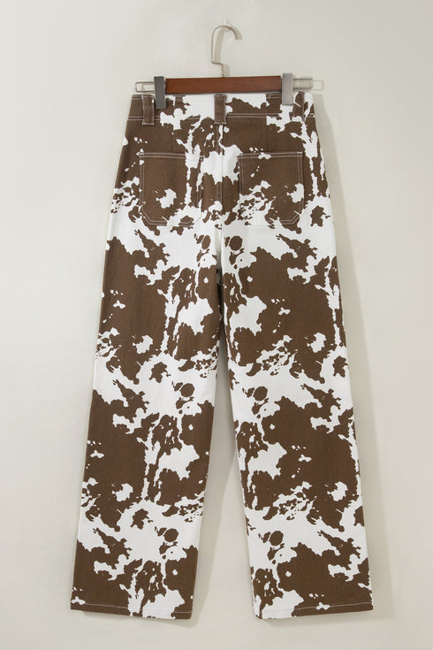 Abstract Pattern Regular Fit Full Length Western Jeans