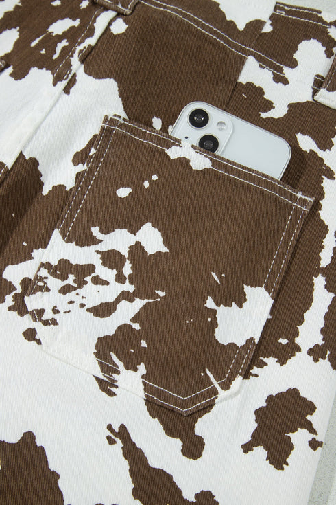 Abstract Pattern Regular Fit Full Length Western Jeans