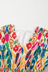 Abstract Print Bohemian Dolman Sleeve Tiered Mini Dress