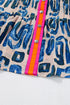 Abstract Print Bubble Sleeve Button up Mini Dress