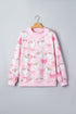Abstract Print Drop Shoulder High Neck Sweatshirt