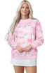 Abstract Print Drop Shoulder High Neck Sweatshirt