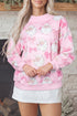 Abstract Print Drop Shoulder High Neck Sweatshirt