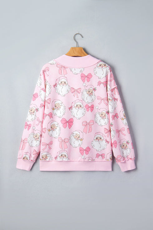 Abstract Print Drop Shoulder High Neck Sweatshirt